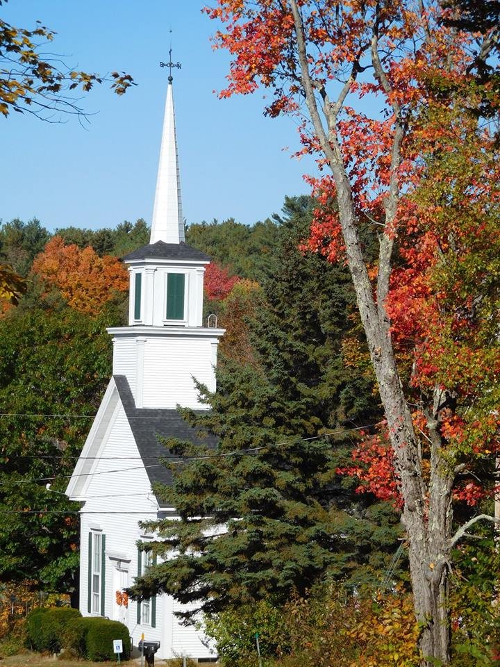 Ossipee NH church in the autumn